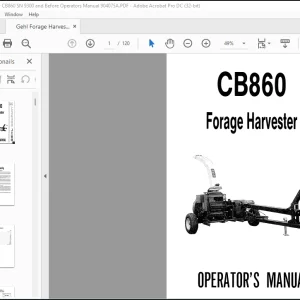 Gehl Forage Harvester CB860 SN 9300 and Before Operators Manual 904075A - PDF DOWNLOAD