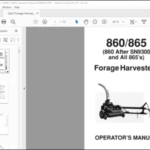 Gehl Forage Harvesters CB860, CB865 Operators Manual 904967A - PDF DOWNLOAD