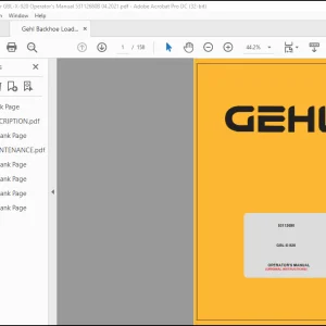 Gehl GBL-X-920 Backhoe Loader Operator's Manual 53112680 - PDF DOWNLOAD