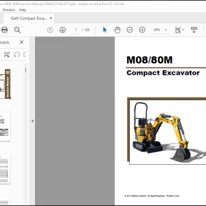 Gehl M08 80M Compact Excavator Service Manual 50940518 - PDF DOWNLOAD