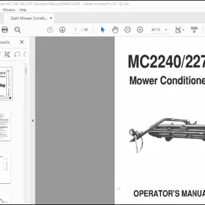 Gehl MC2240 MC2270 Mower Conditioners Operator's Manual 904987 - PDF DOWNLOAD