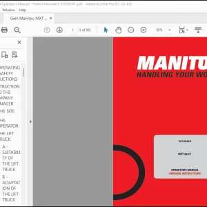 Gehl Manitou MXT 840 Operator's Manual 53109859C - PDF DOWNLOAD