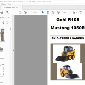 Gehl R105 Mustang 1050R Skid-Steer Loader Service Manual 50950298 - PDF DOWNLOAD