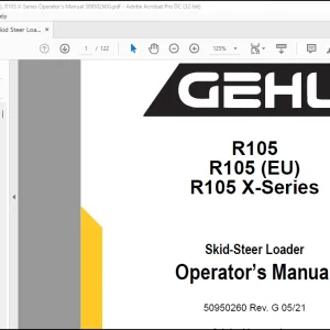 Gehl R105 R105 (EU) R105 X-Series Skid-Steer Loader Operator’s Manual 50950260 - PDF DOWNLOAD