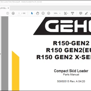 Gehl R150-GEN2 R150 GEN2(EU) R150 GEN2 X-SERIES Compact Skid Loader Parts Manual 50950515 - PDF DOWNLOAD