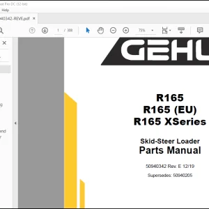 Gehl R165 R165 (EU) R165 XSeries Skid-Steer Loader Parts Manual 50940342 - PDF DOWNLOAD