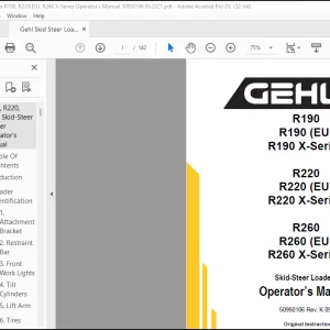 Gehl R190 R190 (EU) R190 X-Series R220 R220 (EU) R220 X-Series R260 R260 (EU) R260 X-Series Skid-Steer Loaders Operator’s Manual 50950106 - PDF DOWNLOAD