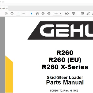 Gehl R260 R260 (EU) R260 X-Series Skid-Steer Loader Parts Manual 50950172 - PDF DOWNLOAD
