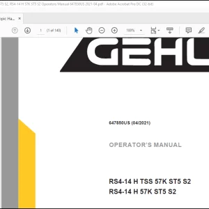 Gehl RS4-14 H TSS 57K ST5 S2 RS4-14 H 57K ST5 S2 Operator's Manual 647850US - PDF DOWNLOAD