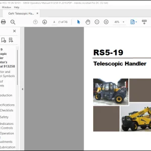 Gehl RS5-19 Telescopic Handler Operator's Manual 913258 - PDF DOWNLOAD