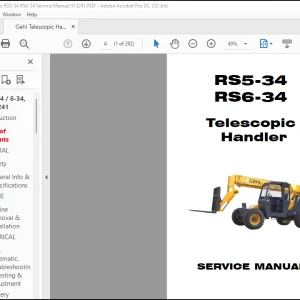 Gehl RS5-34 RS6-34 Telescopic Handler SERVICE MANUAL(913241)  - PDF DOWNLOAD