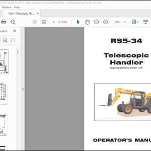 Gehl RS5-34 Telescopic Handler Operator's Manual 913227 - PDF DOWNLOAD