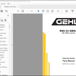Gehl RS6-34 GEN:3 Telescopic Handler Parts Manual 50960139 - PDF DOWNLOAD