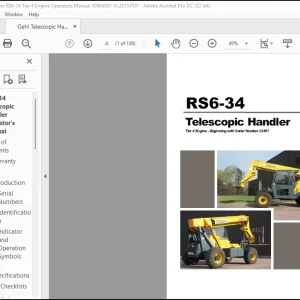 Gehl RS6-34 Telescopic Handler Operator's Manual 50960083 - PDF DOWNLOAD