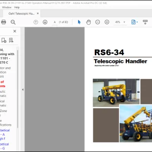 Gehl RS6-34 Telescopic Handler Operator's Manual 913270 - PDF DOWNLOAD