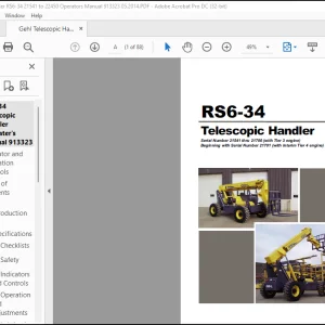 Gehl RS6-34 Telescopic Handler Operator's Manual 913323 - PDF DOWNLOAD