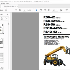 Gehl RS6-42 GEN:2 RS8-42 RS8-44 GEN:2 RS9-50 GEN:2 RS10-44 RS10-55 GEN:2 RS12-42 GEN:2 Telescopic Handlers Parts Manual 50960096 - PDF DOWNLOAD