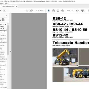 Gehl RS6-42 RS8-42 RS8-44 RS10-44 RS10-55 RS12-42 Telescopic Handlers Operator Manual 50960011 - PDF DOWNLOAD
