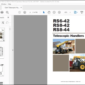 Gehl RS6-42 RS8-42 RS8-44 Telescopic Handler Operator's Manual 913218 - PDF DOWNLOAD