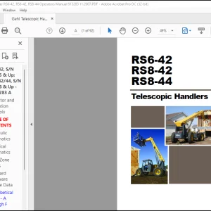 Gehl RS6-42 RS8-42 RS8-44 Telescopic Handler Operator's Manual 913283 - PDF DOWNLOAD