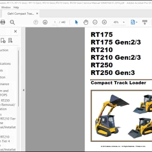Gehl RT175 RT175 Gen:2/3 RT210 RT210 Gen:2/3 RT250 RT250 Gen:3 Compact Track Loader Service Manual 50940164 - PDF DOWNLOAD