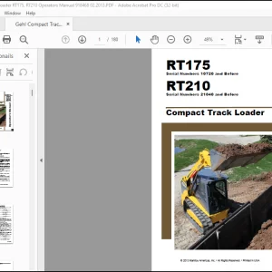 Gehl RT175 RT210 Compact Track Loader Operator's Manual 918468 - PDF DOWNLOAD