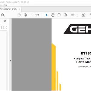 Gehl RT185 Compact Track Loader Parts Manual 50960149 - PDF DOWNLOAD