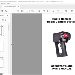 Gehl Radio Remote Boom Control System (with Black Transmitter) Parts Manual 50960060B - PDF DOWNLOAD