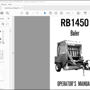 Gehl Round Baler RB1450 Operators Manual 902889A - PDF DOWNLOAD