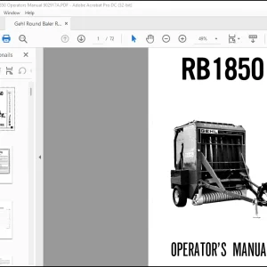 Gehl Round Baler RB1850 Operator's Manual 902917A - PDF DOWNLOAD