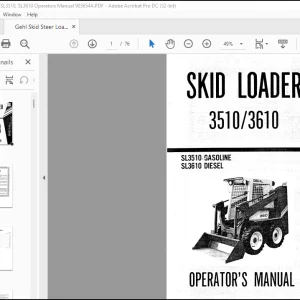 Gehl SL3510 Gasoline SL3610 Diesel Skid Loader Operator's Manual 903654 - PDF DOWNLOAD