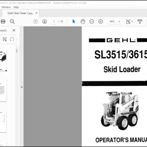 Gehl SL3515 SL3615 Skid Loader Operator's Manual 904983 - PDF DOWNLOAD