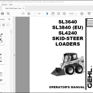 Gehl SL3640, SL3840(EU), SL4240 Skid-Steer Loader Operator's Manual 917173 - PDF DOWNLOAD