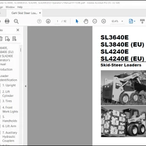 Gehl SL3640E SL3840E (EU) SL4240E SL4240E (EU) Skid-Steer Loaders Operator's Manual 917334-E0819 - PDF DOWNLOAD