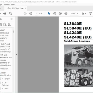 Gehl SL3640E SL3840E (EU)SL4240E SL4240E (EU) Skid-Steer Loader Operator's Manual 917334-C0718 - PDF DOWNLOAD