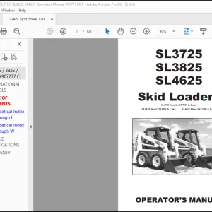 Gehl SL3725 SL3825 SL4625 Skid Loader Operator's Manual 907777 - PDF DOWNLOAD