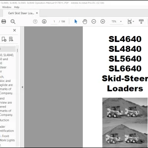 Gehl SL4640 SL4840 SL5640 SL6640 Skid-Steer Loader Operator's Manual 917001 - PDF DOWNLOAD
