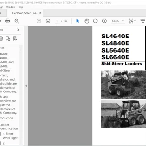 Gehl SL4640E SL4840E SL5640E SL6640E Skid-Steer Loader Operator's Manual 917208 - PDF DOWNLOAD