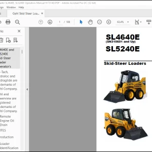 Gehl SL4640E (SN310601 and Up) SL5240E Skid-Steer Loader Operator's Manual 917314 - PDF DOWNLOAD