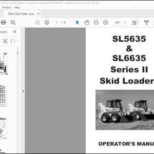 Gehl SL5635 & SL6635 Series II Skid Loaders Operator’s Manual 907845 - PDF DOWNLOAD