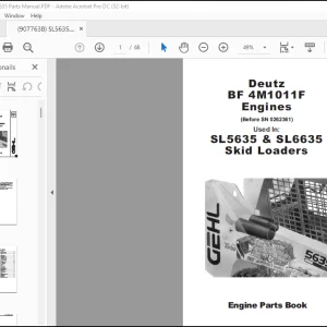 Gehl SL5635 & SL6635 Skid Loaders Deutz BF 4M1011F Engines Parts Book Manual 907763 - PDF DOWNLOAD