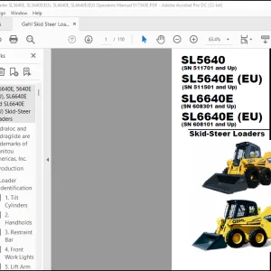 Gehl SL5640E, SL5640E(EU), SL6640E, SL6640E(EU) Skid-Steer Loader Operator's Manual 917345 - PDF DOWNLOAD