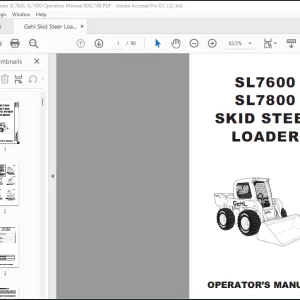 Gehl SL7600 SL7800 Skid Steer Loader Operator’s Manual 908274 - PDF DOWNLOAD