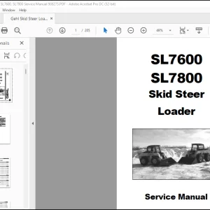 Gehl SL7600 & SL7800 Skid Steer Loader Service Manual 908275 - PDF DOWNLOAD