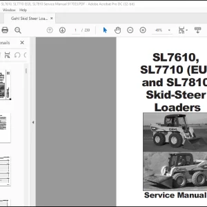 Gehl SL7610, SL7710 (EU) & SL7810 Skid-Steer Loaders Service Manual 917033 - PDF DOWNLOAD