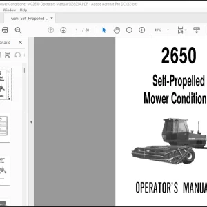 Gehl Self-Propelled Mower Conditioner MC2650 Operators Manual 903923A - PDF DOWNLOAD