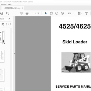 Gehl Skid Loader 4525 4625 Service Parts Manual(907263)  - PDF DOWNLOAD