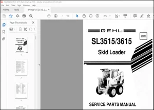 Gehl Skid Loader SL3515 SL3615 Service Parts Manual (904984)  - PDF DOWNLOAD