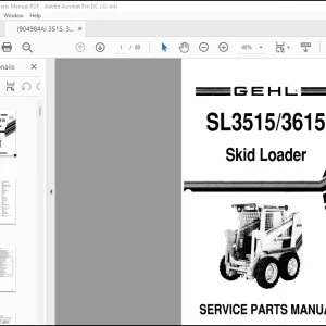 Gehl Skid Loader SL3515 SL3615 Service Parts Manual (904984)  - PDF DOWNLOAD