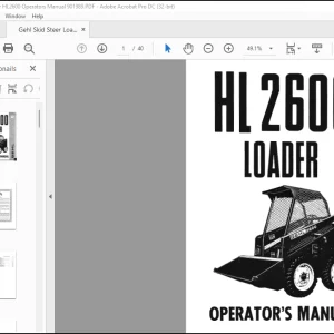 Gehl Skid Steer Loader HL2600 Operators Manual 901989 - PDF DOWNLOAD